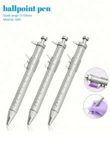 1/5支装多功能创意游标卡尺圆珠笔 黑色笔 蓝色多功能卡尺圆珠笔 新颖办公文具简约0-100mm卡尺笔 简易测量工具 适用于办公笔 工程笔 学校开学用 居家家用工具常备