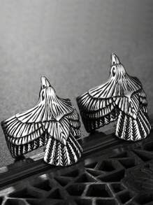 1pc Retro Eagle Shaped Ring, Accessory Gift For Men, Versatile For Daily Wear, Spring Fashion