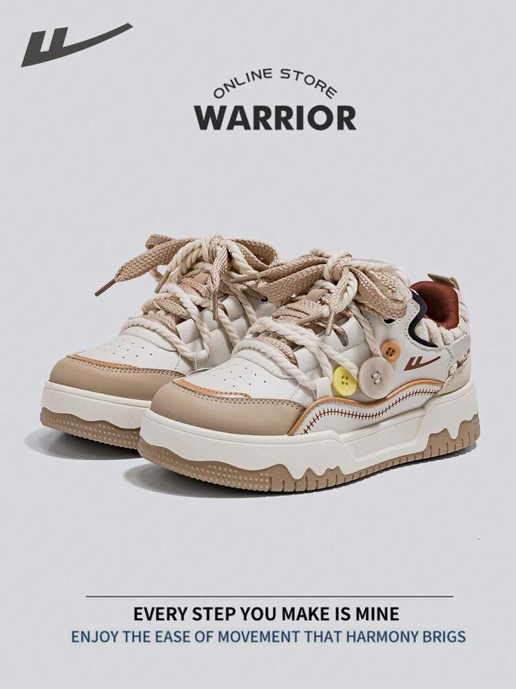 女士板鞋春夏轻便舒适透气朴素风格休闲时尚运动鞋全年适用耐磨全天穿着训练运动鞋跑步鞋 - 米/卡其 - 查看 1