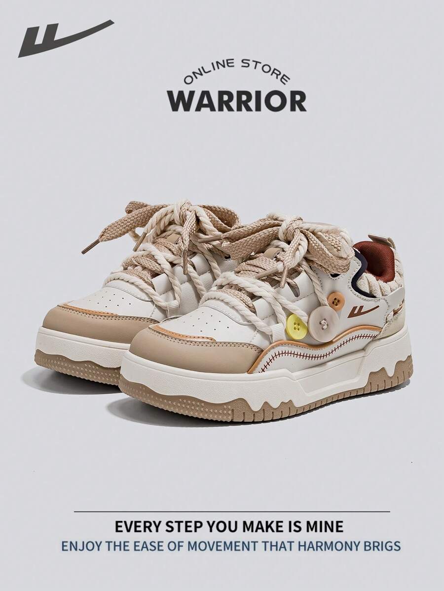 女士板鞋春夏轻便舒适透气朴素风格休闲时尚运动鞋全年适用耐磨全天穿着训练运动鞋跑步鞋 - 米/卡其 - 查看 1