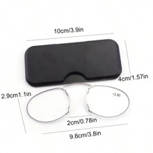 Nasenklemmen Lesebrille, ohne Bügel, Klargläser, portabler Kartengröße, unverzichtbar zum Lesen, kann an Handye angebracht werden, unisex