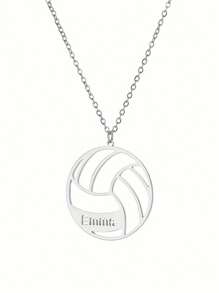 1 Pc Personalized Score Style, Custom Volleyball Name Necklace - Stainless Steel, Sports Simple Design, Perfect Gift For Basketball Player, Very Memorable - Multicolor - View 5