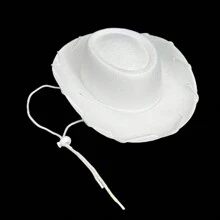 Small Size Western Cowboy Hat, Essential For Parties, Costume Parties, And Masquerades - White - View 4