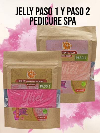 Jelly Pedicure SPA Paso 1: Terapia De Gelatina 200g Y Paso 2. Diluyente 400g, McNails.