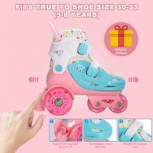 Roller Skates For Boys Girls, 4 Sizes Adjustable Roller Skates For Children With Protective Gear Set, Beginners 6-12 Years Old Light Up Quad Skates Indoor Outdoor Skates, Beginner Roller Skate, Cute And Funny Birthday Gifts For Kids - 粉色 - 查看 5