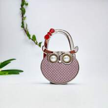 Sparkling Pink Owl Shaped Hanging Hook, Bag Hanger, Craft & Gift Item - Multicolor - View 16