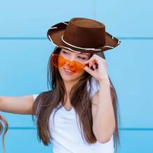 Small Size Western Cowboy Hat, Essential For Parties, Costume Parties, And Masquerades - Khaki - View 6