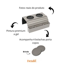 Kit 2 Cup Holder Tray And Control Holder Mat For Sofa Armrest - 灰色 - 查看 3