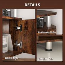 HOMCOM TV Unit Cabinet For TVs Up To 55 Inches With Storage Shelves And Cupboard, Entertainment Centre For Living Room, Rustic Brown - Brown - View 5