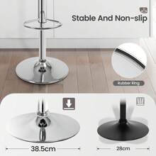 Bar Stools Set Of 2, PU Leather Breakfast Bar Stools, Swivel Height Adjustable Bar Chairs With Backrest And Footrest For Breakfast Bar Counter Kitchen Restaurant - Black - View 5