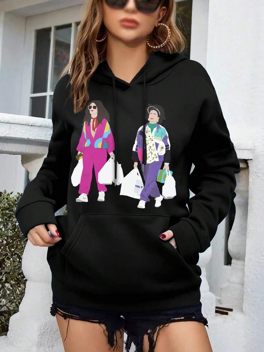 Women's Broad City Ilana Abbi Retro T-Shirt Sweatshirt Funny Vintage 90s Style - Black - View 1