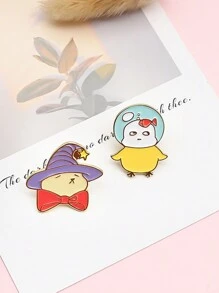1pc Cartoon Animal Brooch, Chick, Star, Wizard Hat, Rabbit - Multicolor - View 6