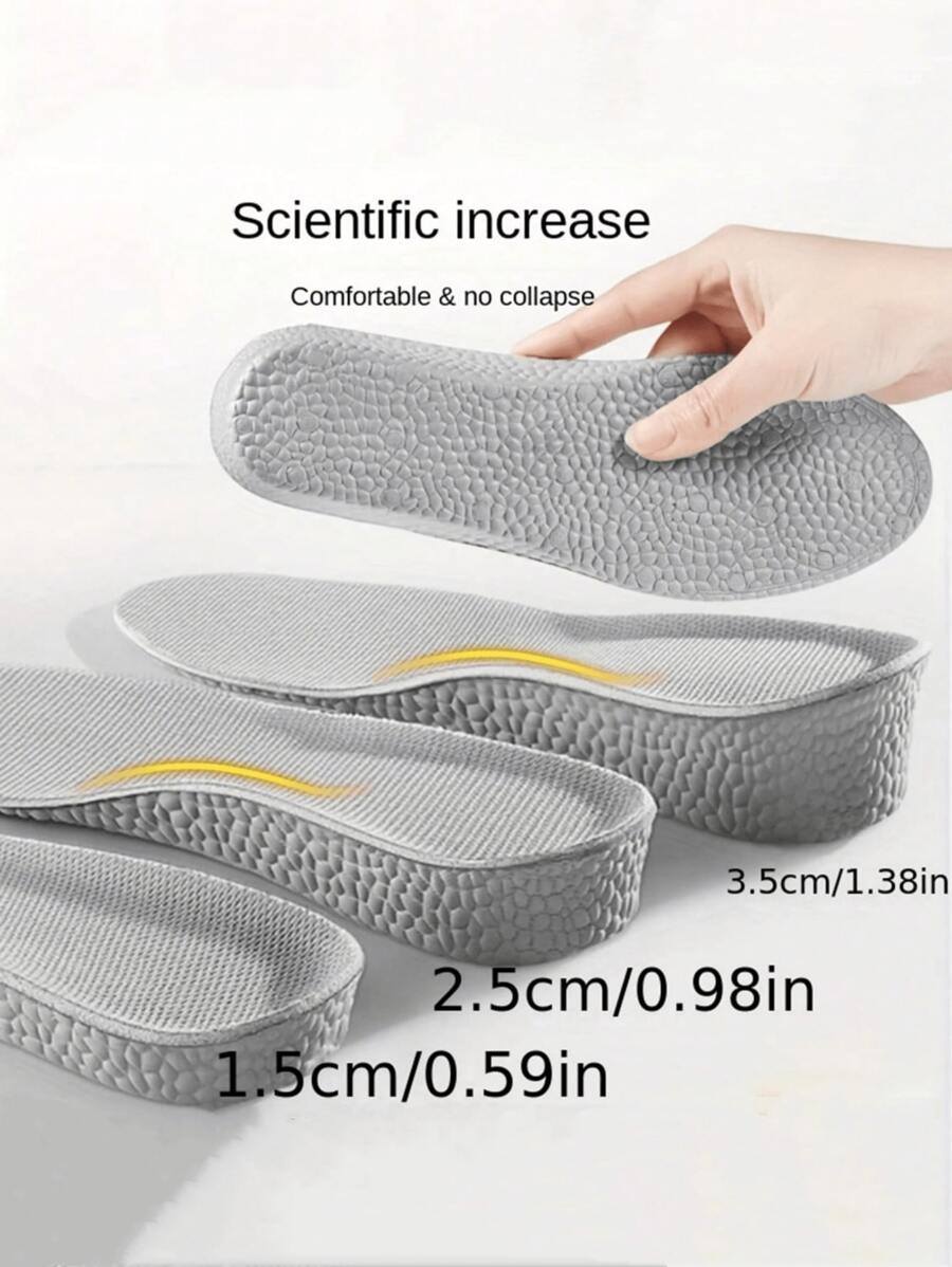 1 双男女通用增高气垫鞋垫，减震舒适鞋垫，适用于运动鞋、休闲鞋、运动鞋等。 - 灰色2.5cm - 查看 1