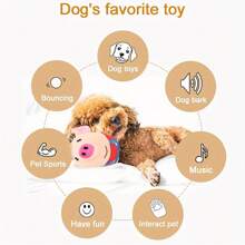 Active Moving Cat/Dog Lover Gift And Dog/Cat Mom Love Pet Plush Toy, Interactive Dog Lover And Dog Mom Love Toy Cat/Dog Lover Gift And Dog/Cat Mom Love Pet Bouncing Balls, USB Rechargeable Interactive Washable Cartoon Pig Small Plush Sound Electronic Dog Lover And Dog Mom Love Toy, Small Plush Sound Toys For Dog Lover And Dog Mom Loves,Without Battery