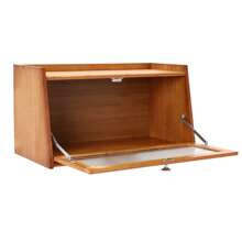 ZhdnBhnos Large Capacity Bread Box Kitchen Food Storage Box With Acrylic Window Home Wooden Bamboo Bread Box - Brown - View 6