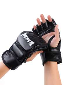 1副PU拳击手套，半指拳击手套，适合成人沙袋拳击训练，男女通用，跆拳道护手 - 彩色 - 查看 10