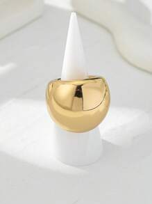 1 件夸张宽泡泡球圆形切片液体熔岩金属饰面戒指，泪珠开口圆顶高端女士日常/派对/节日戒指 - 圓球 - 查看 10