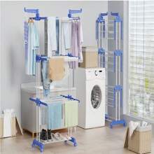 1pc Newly Upgraded With Thicker Pipe Diameter, Foldable Clothes Drying Rack, Stainless Steel Laundry Drying Rack, Equipped With Two Foldable Wings For Easy Storage, Drying Rack, Drying Racks