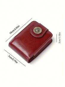 1pc Mini Cosmetic Case With Mirror, Elegant Faux Leather Lipstick Bag, Portable Makeup Pouch With Snap Closure - Versatile And Stylish For Daily Use And Travel