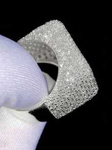 1pc Exquisite Cubic Zirconia Ring, Women's Wedding Engagement Party Jewelry Valentine's Day Gift - 1# - View 6