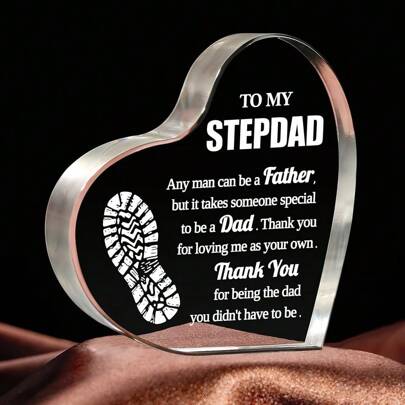 Step Dad Gifts, Step Dad Gifts From Daughter Son, 3.9x3.9 Inch Acrylic Keepsake, Best Birthday Gifts For Stepfather, Father Day Gifts For Step Dad Bonus Dad