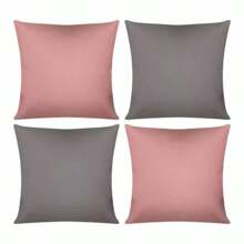 Kit 04 Plain 40X40 Cushion Covers With Zipper - Pink and Gray - View 2