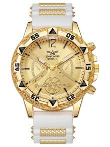 5 pièces/Set Montre à quartz décontractée de style de rue en silicone pour hommes