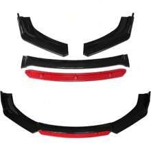 Car Front Bumper Lip Body Splitter Kit Vehicle Lower Front Spoiler Diffuser Body Protectors Car Protection Trims - 黑色 - 查看 1