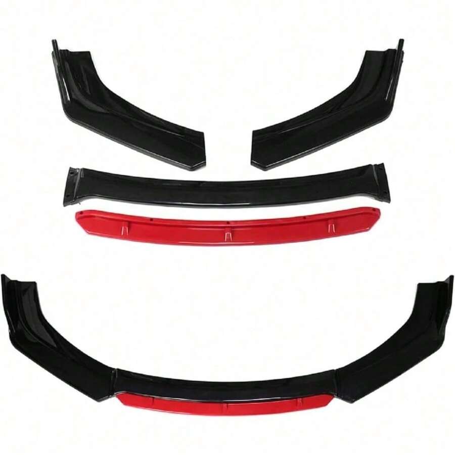 Car Front Bumper Lip Body Splitter Kit Vehicle Lower Front Spoiler Diffuser Body Protectors Car Protection Trims - 黑色 - 查看 1