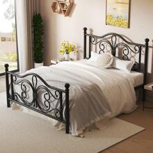 Metal Platform Bed Frame, Classic Style Headboard And Footboard/Under Bed Storage/Mattress Foundation/No Box Spring Required/Easy Assembly - 黑色 - 查看 6