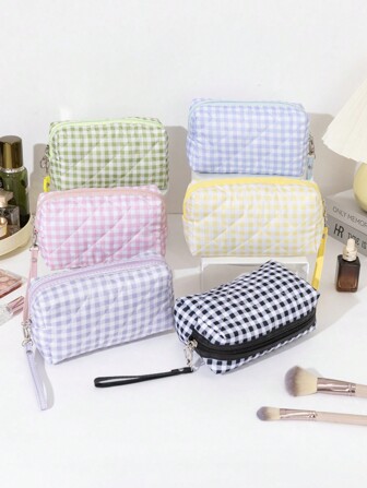 1pc Large Capacity Minimalist Plaid Fabric Makeup Bag With Zipper, Octagonal Clutch Pouch For Students Dorm, Birthday/Wedding Gift, Storing Lipsticks, Skincare Etc, Makeup Travel Toiletry Organizer Essentials Gifts Storage Zipper Accessories Nail Bags, Makeup Bag, Storage, Makeup Organizer, Makeup Bags, Toiletry Bag, Desk Organiser, Make Up Bag, Make Up Pouch, Travel Essentials, Makeup Bags, Travel Essential, Small Makeup Bag, Cosmetic Bag, Travel Essential, Large Capacity, Large Makeup Bag,Christmas Gifts,Pouch,Travel,Gifts For Women,Women's Necessaire,Travel Essential,Pouch,Clutch / Small Handbag,Necessaire,Makeup Organizer,Makeup Organize,Pouch,Brush Holder,Mini Pouch,Large Capacity Pouch,Gifts For Women,Christmas Gifts,Gift Ideas For Women
