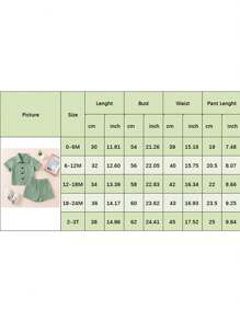 Toddler 2Pcs Summer Outfits, Short Sleeve Button Down Lapel Shirt + Shorts Set Baby Clothes - Rose Red - View 9