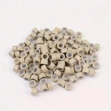 200/500/1000 Stück Mikro-Silikon-Haarverlangerungs-Ringe - Krimpringe für Perücken & Extensions, Aluminiumstange Verbindungsglieder