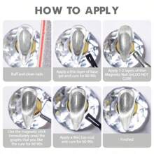 FOURLILY 9件套月光磁性凝胶指甲油，含磁性棒，可卸式LED猫眼美甲，完美适用于美甲和美甲设计，美甲用品 | 亮丽指甲油颜色 | 涂抹顺滑