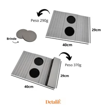 Kit 2 Cup Holder Tray And Control Holder Mat For Sofa Armrest - 灰色 - 查看 2