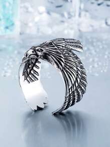 1pc Retro Eagle Shaped Ring, Accessory Gift For Men, Versatile For Daily Wear, Spring Fashion