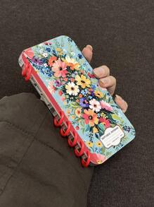 1pc Flip-Cover Floral Oil Painting Print Mobile Phone Case, Book Style Phone Case, Compatible With Apple 11/12/13/14/15/16 Pro Max, Galaxy A05/A15/A25/A35/A53/A54/A55/S23/S24 Ultra Waterproof Shockproof Anti-Fall Scratch Resistant - Clear - View 5