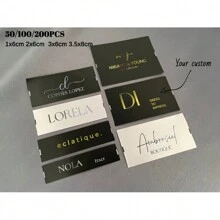 50-200 etiquetas de ropa personalizadas lavables, etiquetas de tela blancas con diseño multicolor para ropa de hombre y mujer, bordadas a mano de forma exquisita para ropa, bolsos, vestidos, camisetas, sombreros, bufandas, uniformes escolares, sábanas, sombreros, calcetines, mochilas escolares, etc.