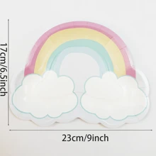 10pcs/20pcs/50pcs Rainbow Paper Plates Party Supplies Pastel Rainbow Shaped Party Plates 9inch Disposable Dinner Plates Cake Plates For Bachelorette Unicorn Happy Birthday Party Tableware Decorations - Multicolor - View 2