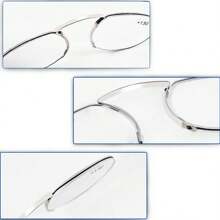 Nasenklemmen Lesebrille, ohne Bügel, Klargläser, portabler Kartengröße, unverzichtbar zum Lesen, kann an Handye angebracht werden, unisex
