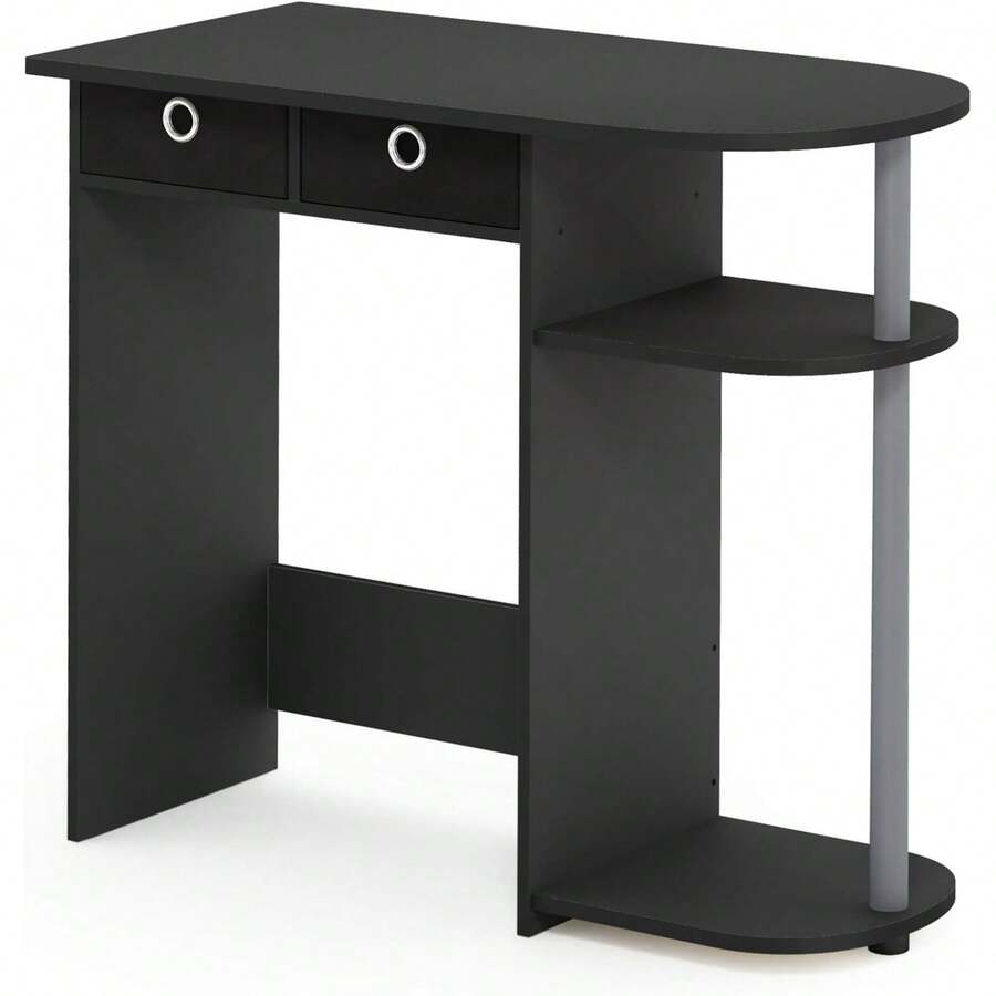 Furinno - Portátil portátil 11193BK/GY/BK Go Green Home Ordenador portátil de escritorio o mesa, negro/gris/negro