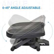HOMCOM Footrest Adjustable Height & Angle 0-30 Degree For Better Posture At Office Black - Black - View 5