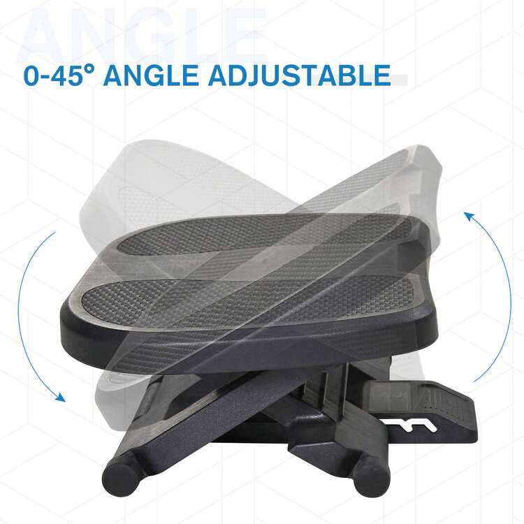 HOMCOM Footrest Adjustable Height & Angle 0-30 Degree For Better Posture At Office Black - Black - View 5