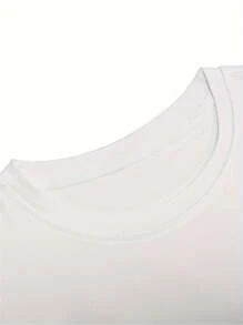 Plus Size Men's Casual Sports Short Sleeve Summer T-Shirt, Boyfriend Gift, PLUS SIZE - 白色 - 查看 3