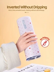 1PC Love Polka Dot Insulated Travel Mug, Easy To Clean Reusable Water Bottle, Double Layer Vacuum Insulated Bottle - Gifts For Girls, Valentine's Day Gifts, Birthday Gifts, Holiday Party Favors, Parties And Outdoor Use
