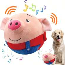 Active Moving Cat/Dog Lover Gift And Dog/Cat Mom Love Pet Plush Toy, Interactive Dog Lover And Dog Mom Love Toy Cat/Dog Lover Gift And Dog/Cat Mom Love Pet Bouncing Balls, USB Rechargeable Interactive Washable Cartoon Pig Small Plush Sound Electronic Dog Lover And Dog Mom Love Toy, Small Plush Sound Toys For Dog Lover And Dog Mom Loves,Without Battery
