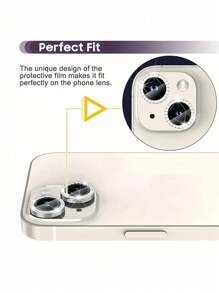 1 Set Silver Camera Lens Protector, Made Of Tempered Glass, Anti-Scratch, Anti-Drop, Ultra HD Lossless Photography, Realistic Color Reproduction, Compatible With IPhone 17 Pro Max/17 Pro/17 Air/17/16 Pro Max/16 Pro/16 Plus/16/15 Pro Max/15 Pro/15 Plus/15/14/13/12 And Other Models. - Silver - View 3