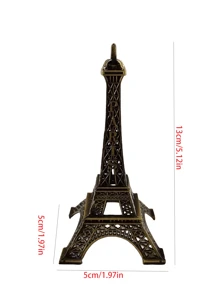 1 pieza Decoración del hogar de la Torre Eiffel de París, adorno creativo, artesanía de metal, modelo de torre de construcción, decoración romántica para boda y Día de San Valentín - Multicolor - Ver 5