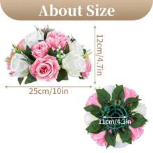 2Pcs Artificial Flower Bouquets Silk Flowers Fake Rose Flowers Floral Arrangements For Wedding Party Home Decor