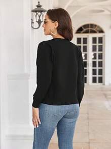 KAHULE Classic Soft Ladies Cardigan Sweater Coat Women's Crew Neck Button Down Long Sleeve Cardigan